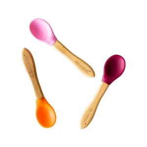 eco rascals Pack of 3 Mixed Colour Spoons-Pink/Red/Orange