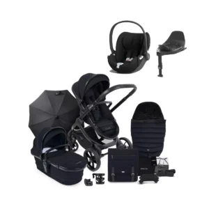 iCandy Peach 7 Bundle with Cybex Cloud T i-Size Car Seat & Base T - Black Edition